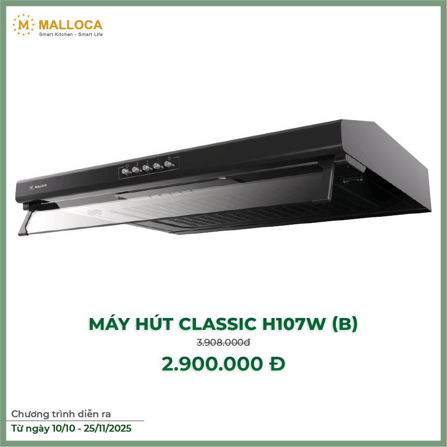 Máy hút khử mùi classic H107B