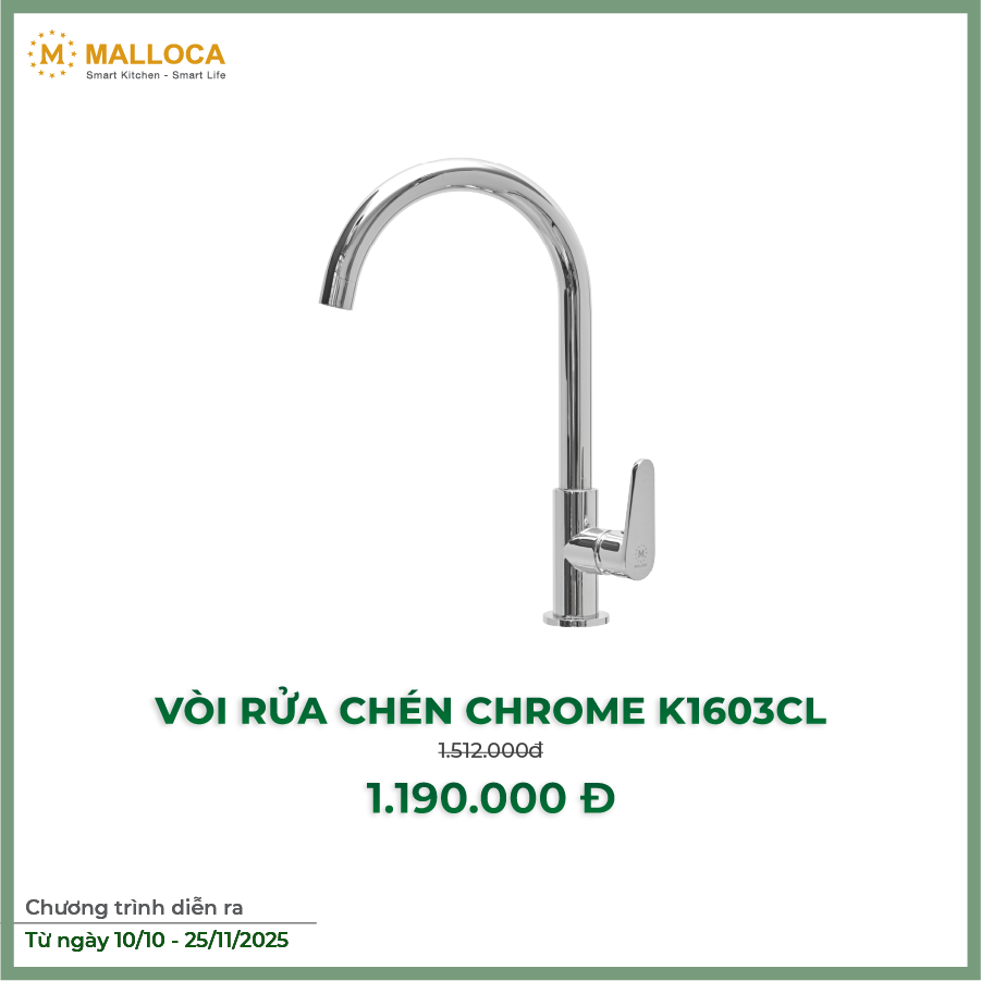 Vòi rửa chén K1603CL
