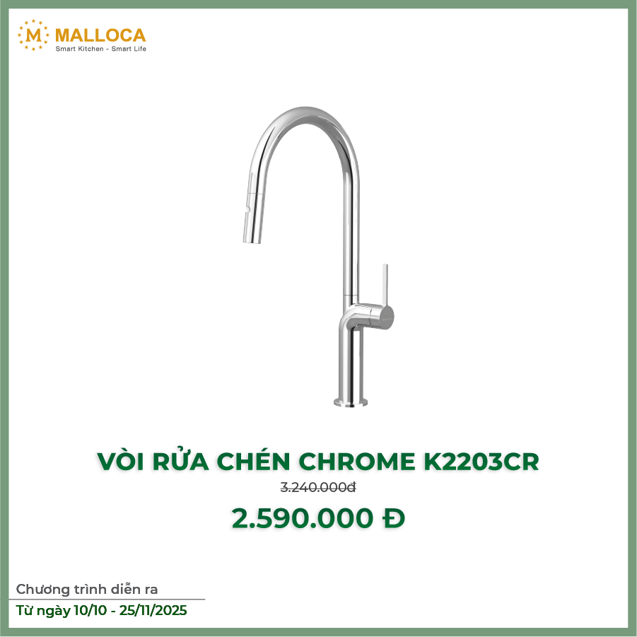 Vòi rửa chén K2203-CR