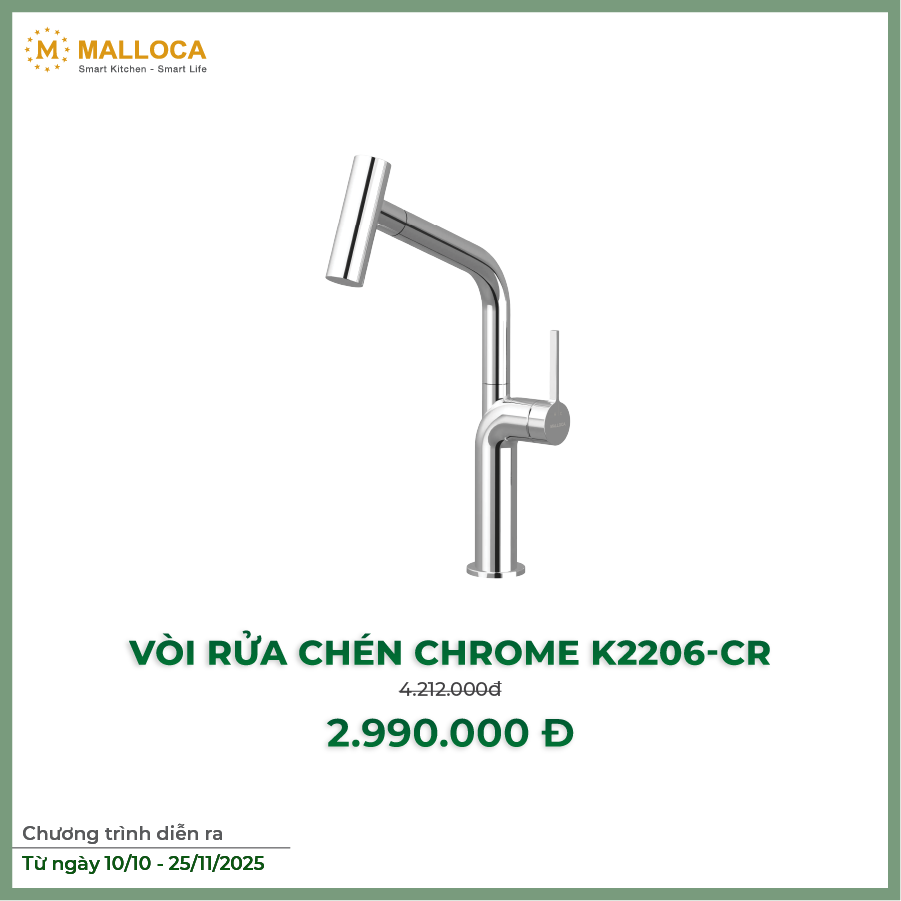 Vòi rửa chén K2206-CR