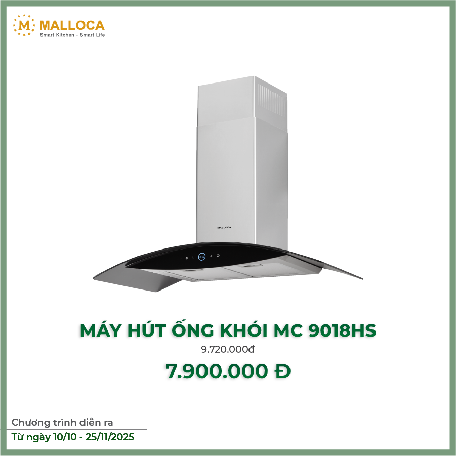 Máy hút khói khử mùi – áp tường MC 9018HS