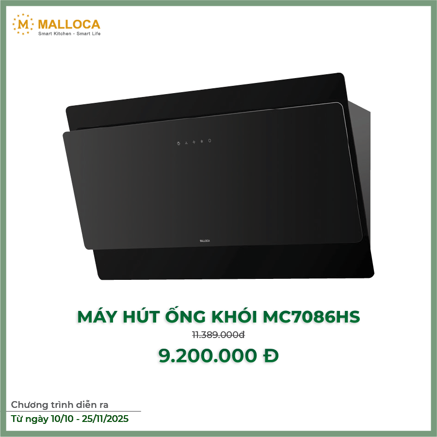 Máy hút khói khử mùi – áp tường dạng nghiêng MC 7086HS