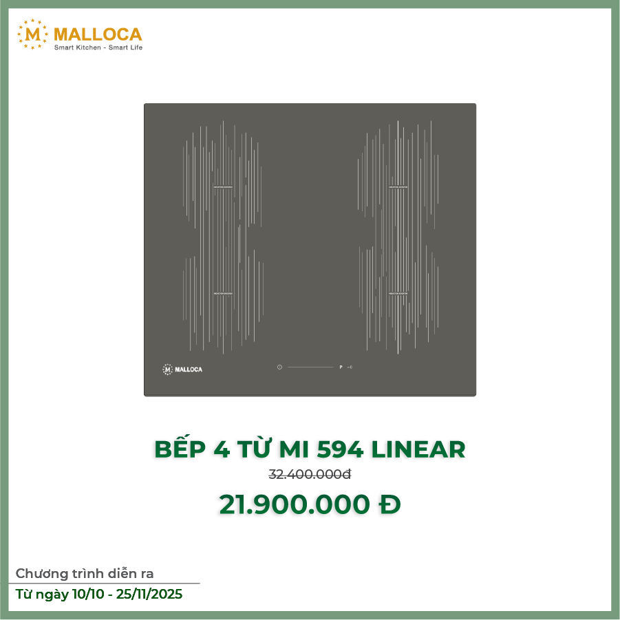 Bếp kính âm 4 từ MI 594 LINEAR