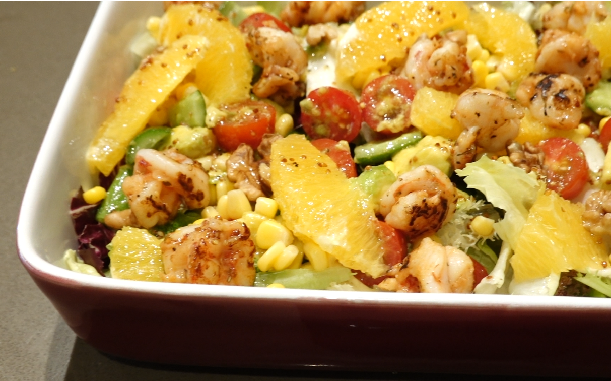 Salad Tôm sốt dấm táo mật ong