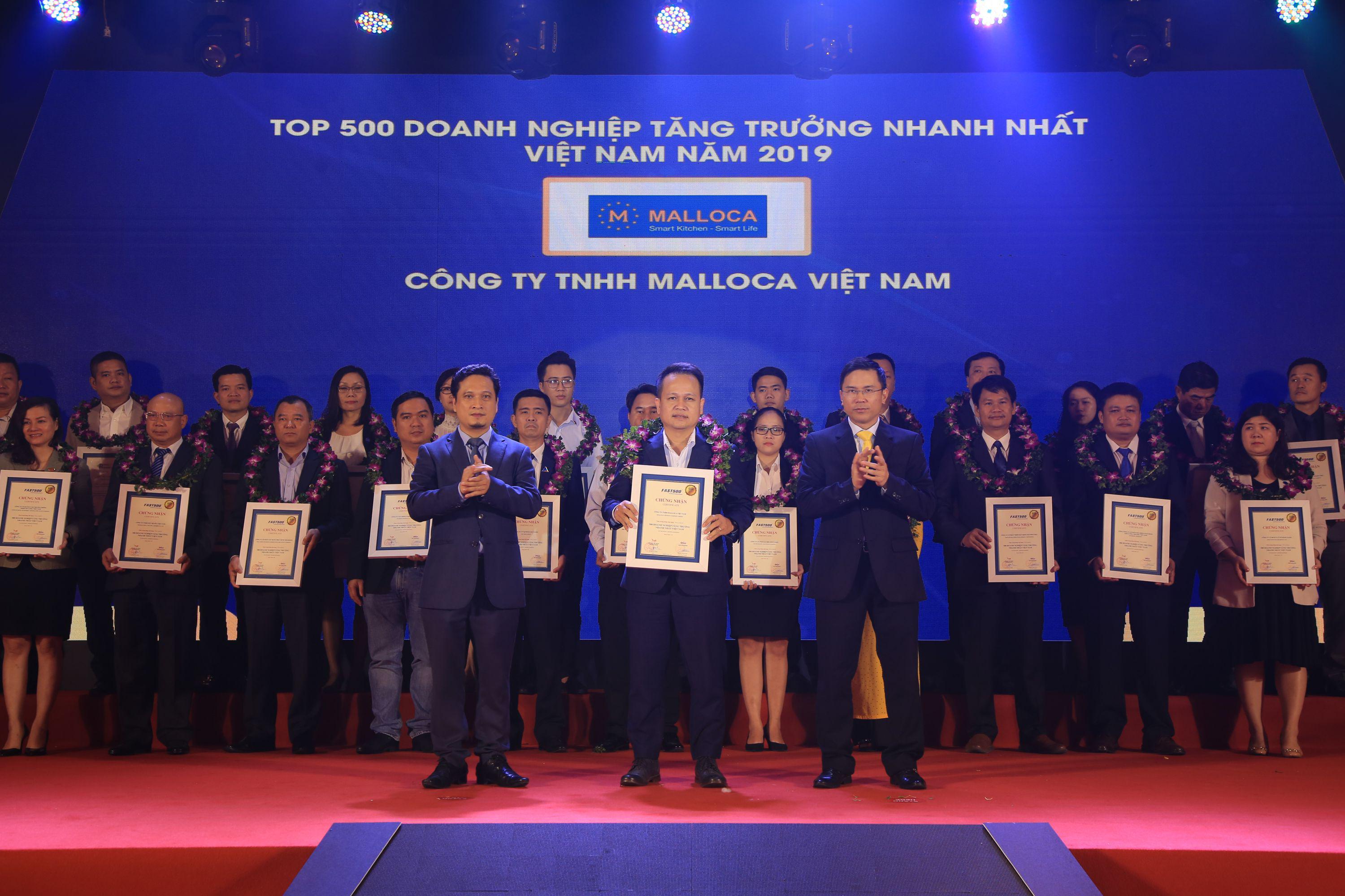 Malloca vinh dự nhận giải thưởng Top 500 doanh nghiệp tăng trưởng nhanh nhất 2019 – FAST 500