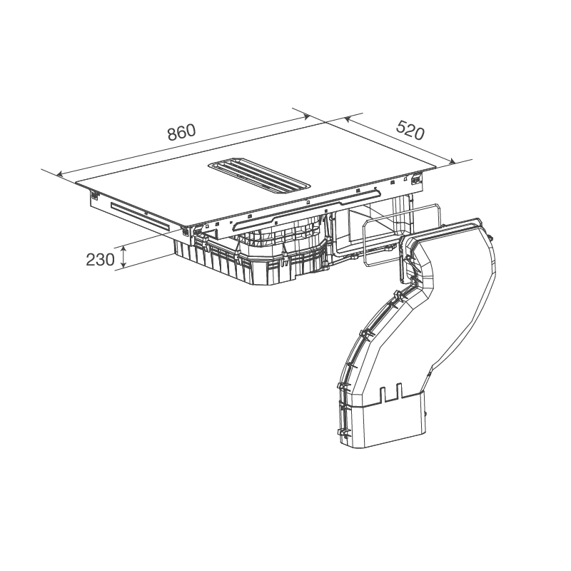 Bếp từ kết hợp máy hút mùi HIH 860 FZ