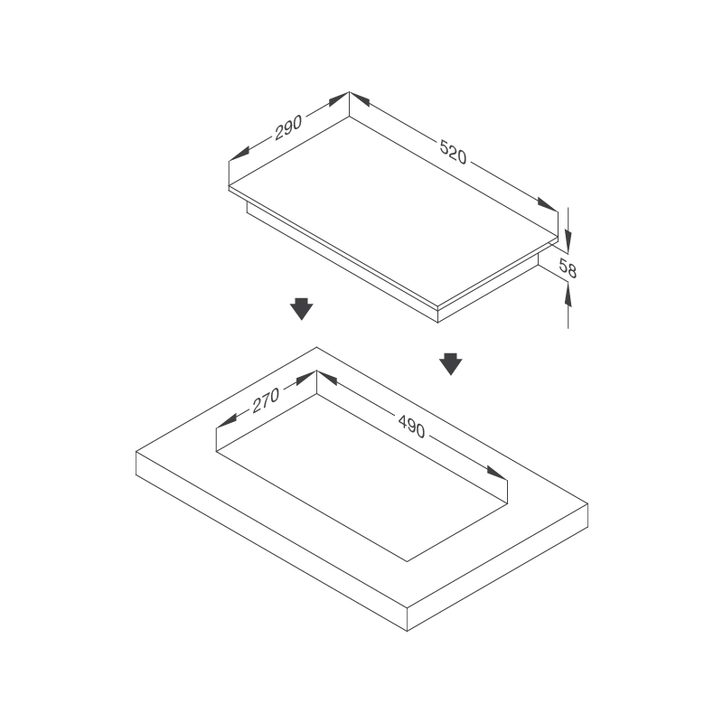 Bếp kính âm 1 từ Domino MDI 301