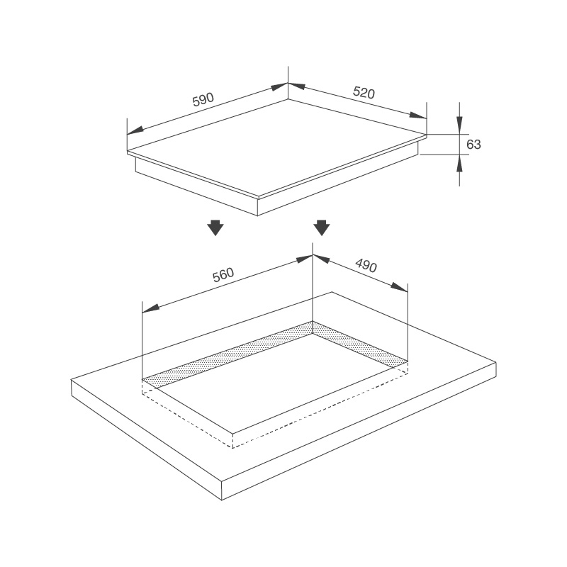 Bếp kính âm 4 từ MI 594 LINEAR