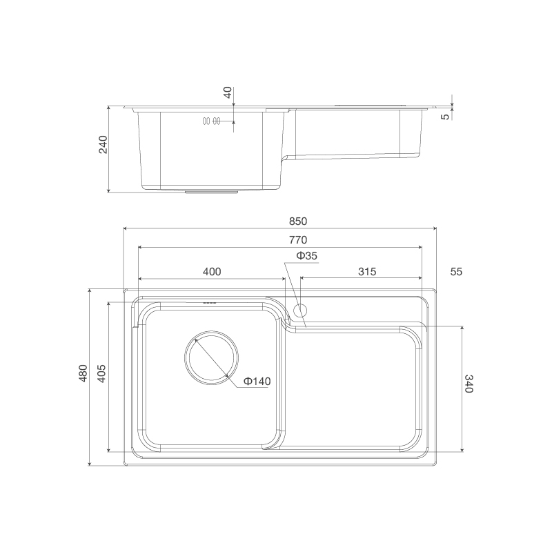 Chậu rửa chén MS 1028 N