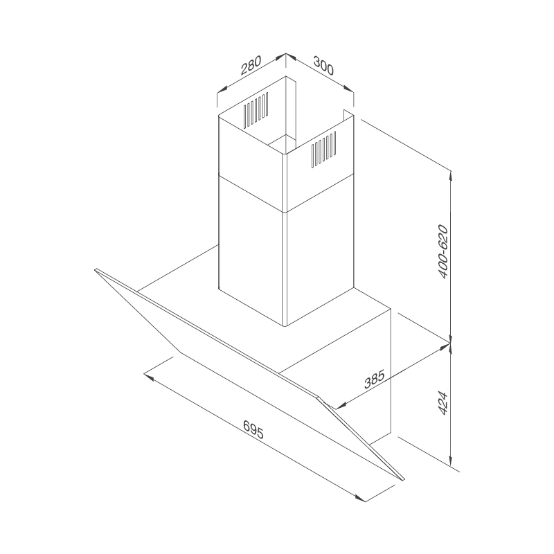 Máy hút khói khử mùi – áp tường dạng nghiêng MC 7086HS