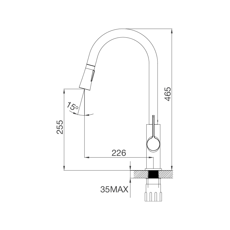 Vòi chậu rửa chén K012C