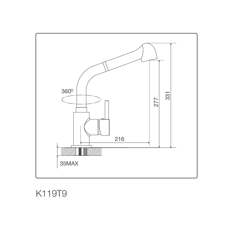 Vòi chậu rửa chén K119T9