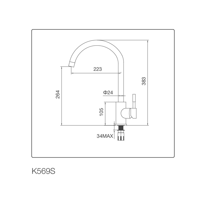 Vòi chậu rửa chén K569-S