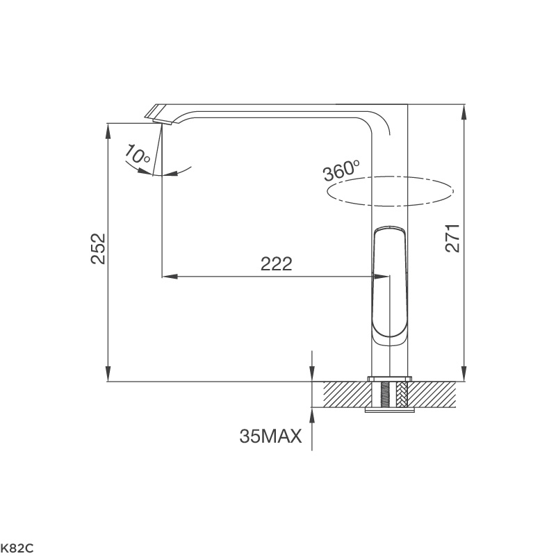 Vòi rửa chén K82C