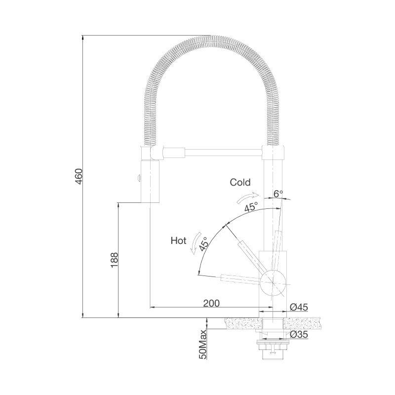 Vòi rửa chén LuxSteel K088-CS