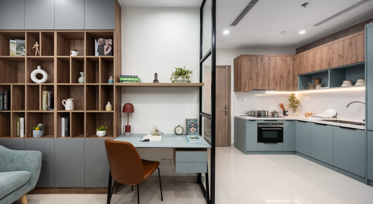 CĂN BẾP CĂN HỘ VINHOMES SMART CITY 1 PHÒNG NGỦ +1